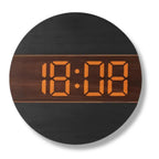 Wandklok met LED‑Display en Houten Ontwerp