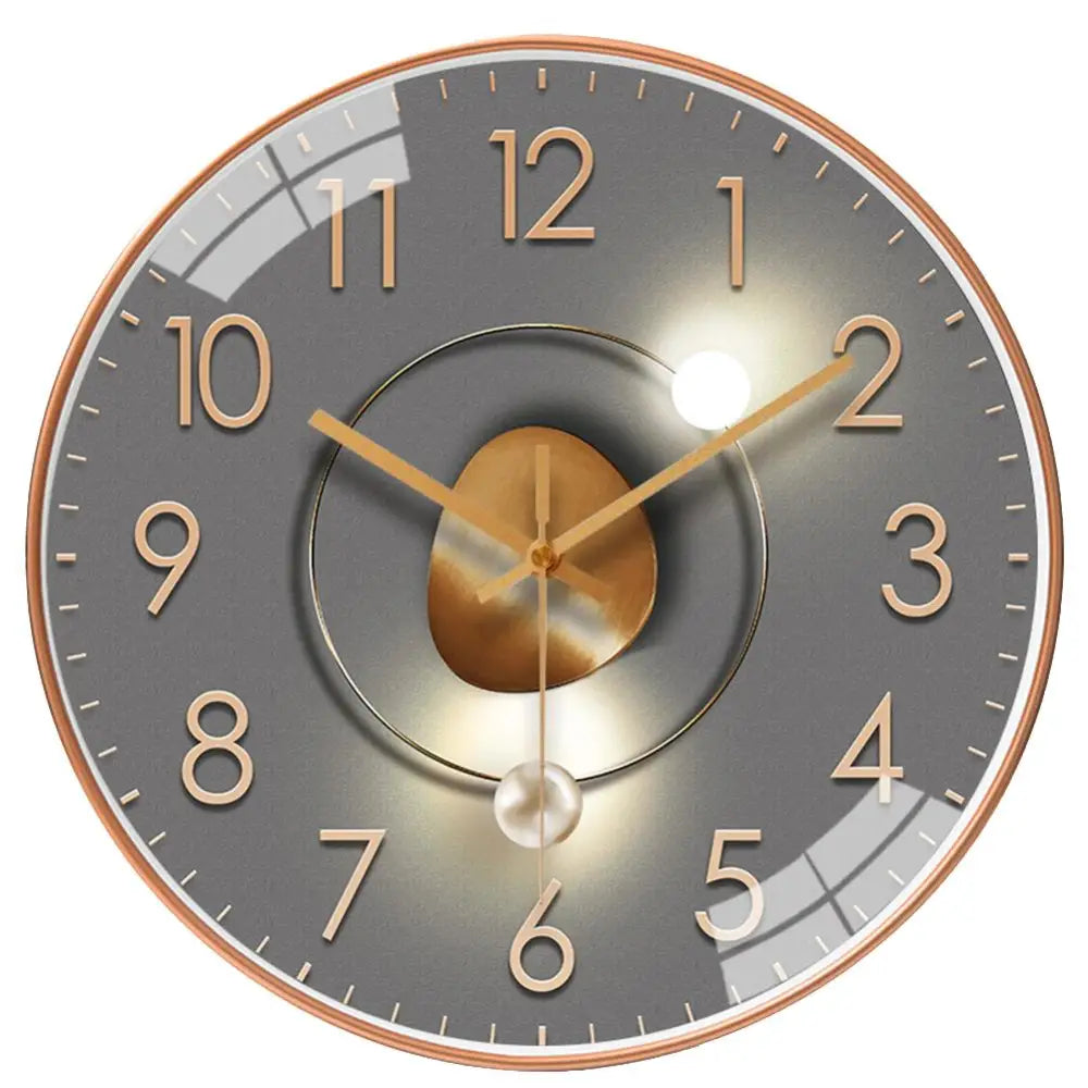Wandklok met Licht‑Schaduw Effect en Stil Quartzmechanisme