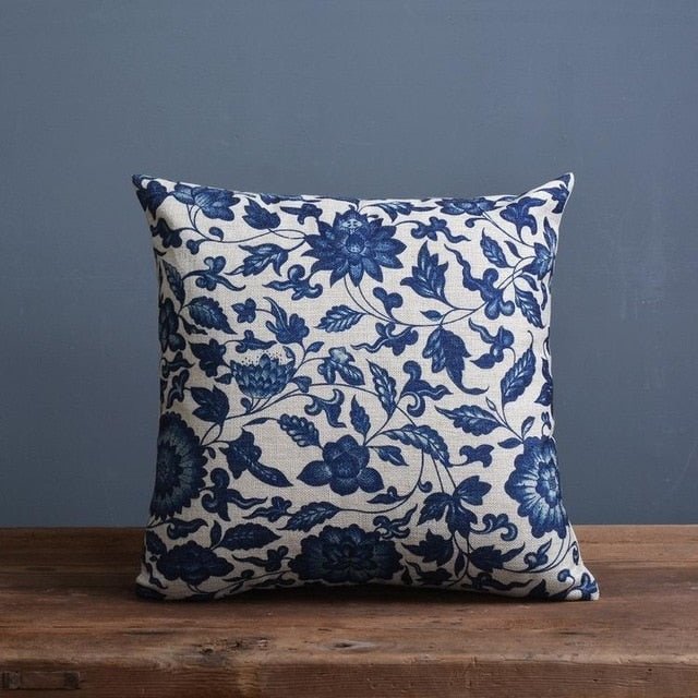 Decoratieve Kussenhoes Met Zachte Woven Structuur En Dagelijkse Porseleinprint Inspiratie