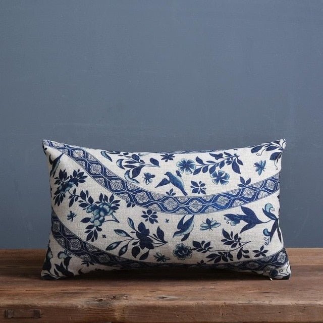 Decoratieve Kussenhoes Met Zachte Woven Structuur En Dagelijkse Porseleinprint Inspiratie
