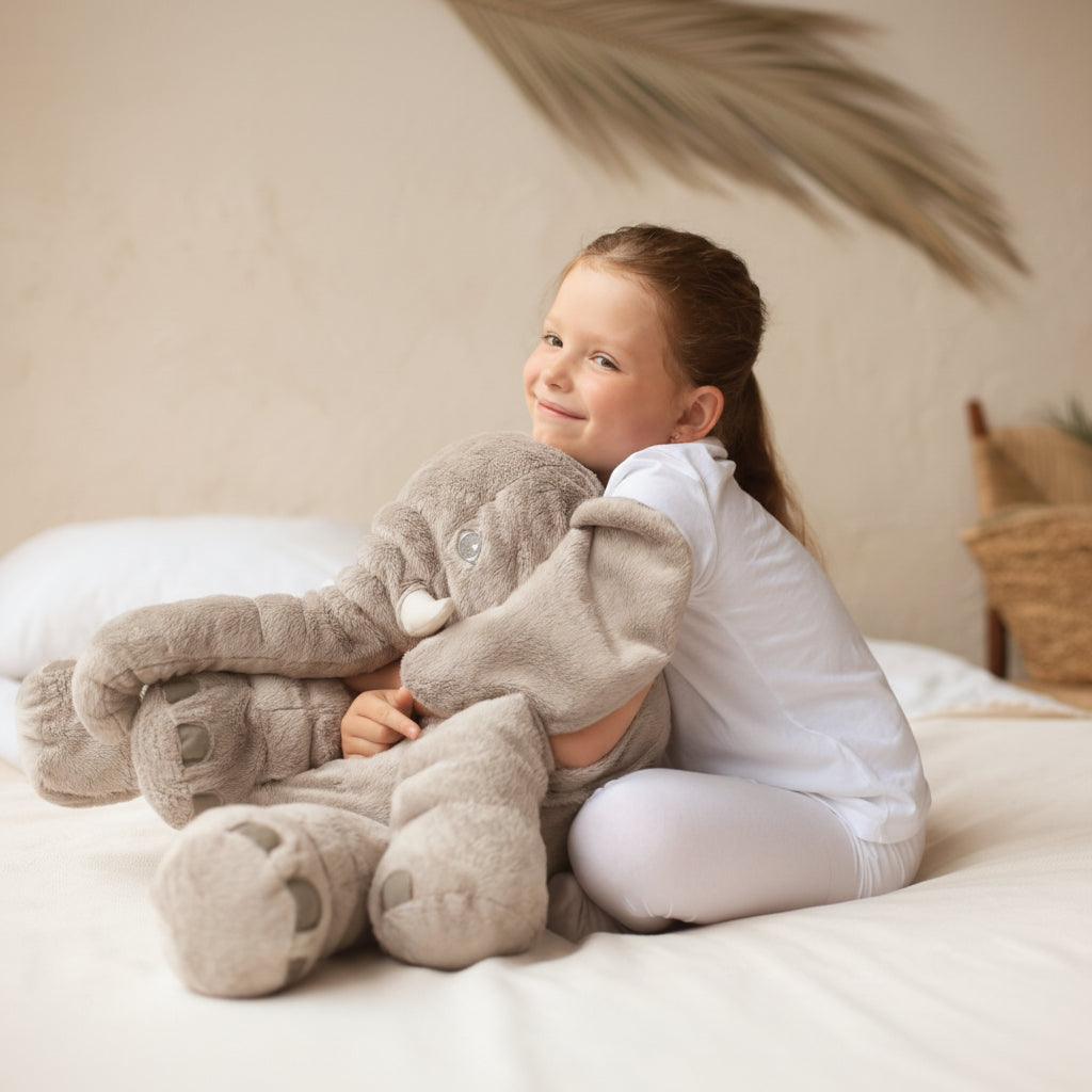Pluche Olifant Kussen voor Kinderen met Zachte Vulling en Decoratief Ontwerp