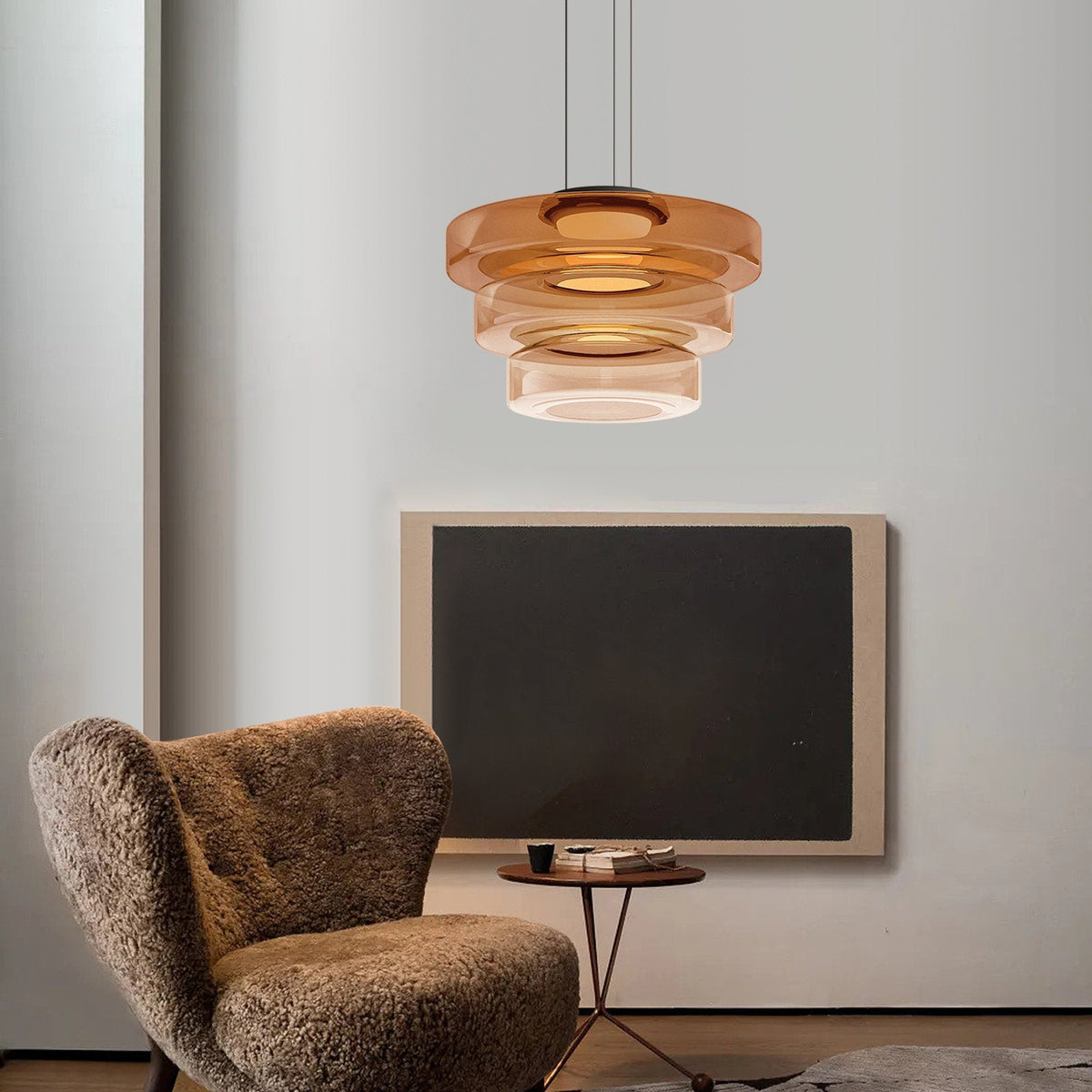 Gelaagde Glazen Hanglamp Met Warme LED-Verlichting En Tijdloos Design