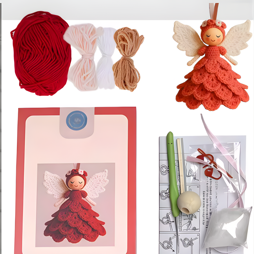 Haakset voor Kerstengel Hanger met Creatieve Handgemaakte Decoratie