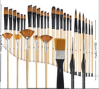 24-delige Professionele Penselenset met Opberghoes voor Acryl, Aquarel en Olieverf
