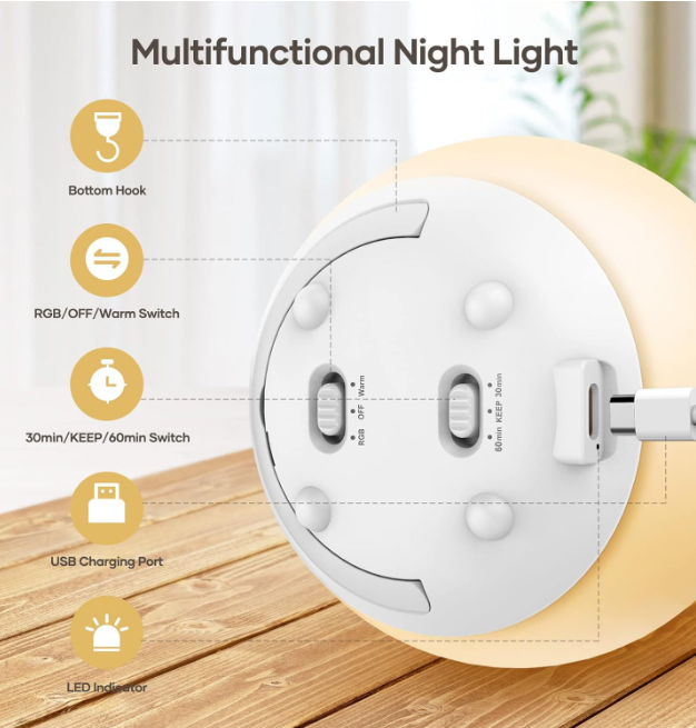 Siliconen Nachtlamp met Aanraakdimmer voor Rustige Babynachten