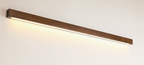 Lineaire Houten Spiegelwandlamp Met Acrylvoorfront