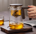 Borosilicaat Theekan Met Houten Handgreep En RVS Infuser