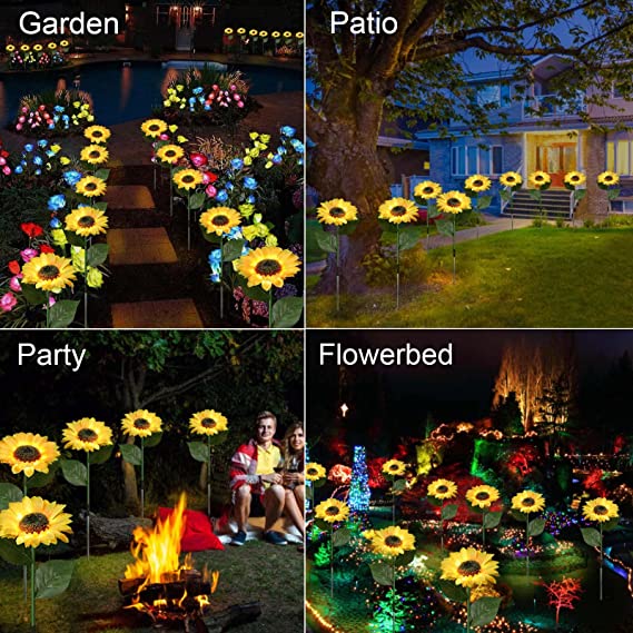Solar Tuinlamp met Zonnebloemdesign en Automatische Sfeerverlichting
