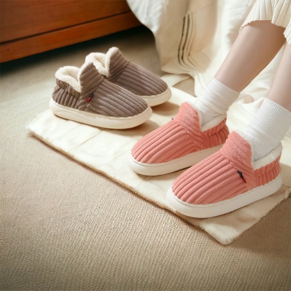 Warme Fleece Pantoffels Met Antislipzool Voor Thuisgebruik
