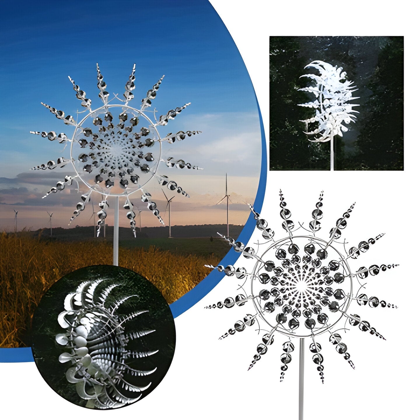 Metalen Tuinspinner met Dubbele Rotor en Roestbestendige Afwerking