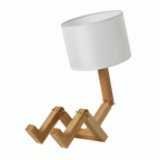 Scandinavische Tafellamp met Houten Opbergplank