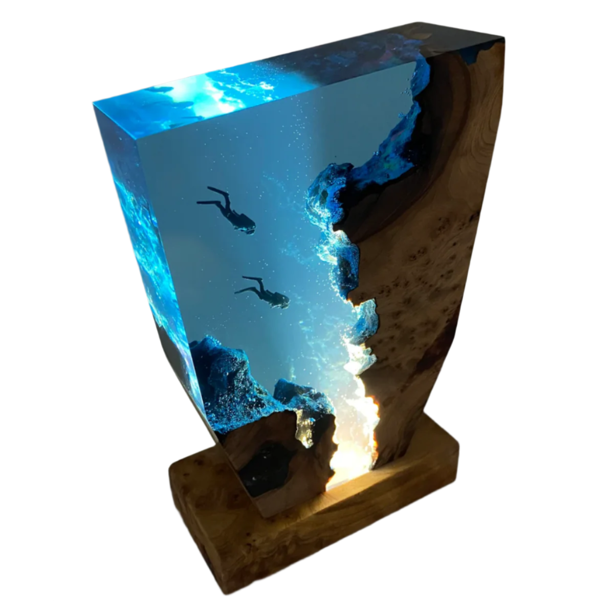 Epoxy Tafellamp Met Onderwaterdesign Voor Sfeervolle Verlichting En Interieurdecoratie