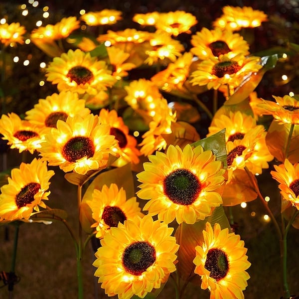 Solar Tuinlamp met Zonnebloemdesign en Automatische Sfeerverlichting