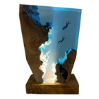 Epoxy Tafellamp Met Onderwaterdesign Voor Sfeervolle Verlichting En Interieurdecoratie