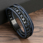 Gevlochten Leren Armband Met Magneetsluiting Voor Dagelijks Gebruik