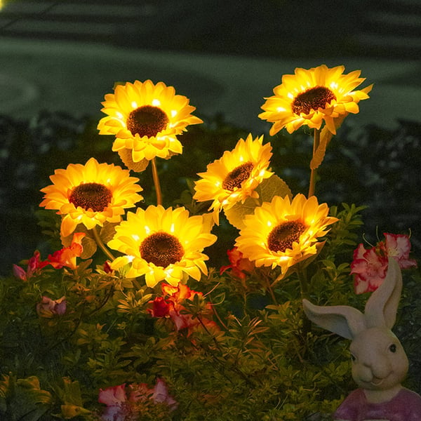 Solar Tuinlamp met Zonnebloemdesign en Automatische Sfeerverlichting