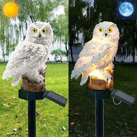 Solar Uilenlamp met Automatische Nachtverlichting en Sfeervol Tuinaccent