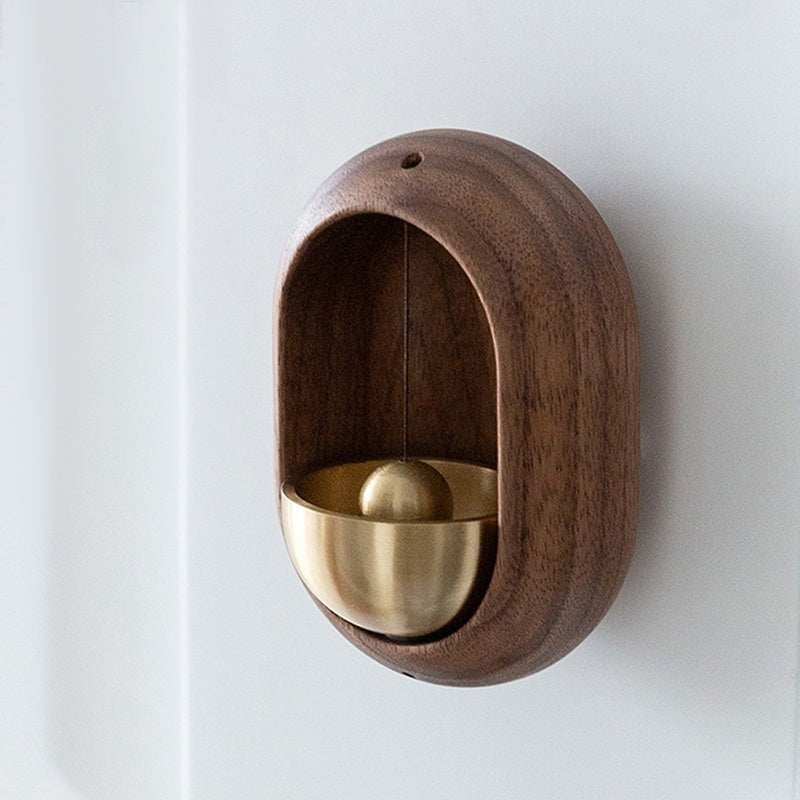 Deurbel Met Rustgevende Klank En Handgemaakte Houten En Messing Afwerking