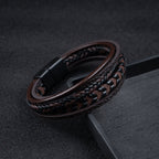 Gevlochten Leren Armband Met Magneetsluiting Voor Dagelijks Gebruik