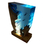 Epoxy Tafellamp Met Onderwaterdesign Voor Sfeervolle Verlichting En Interieurdecoratie