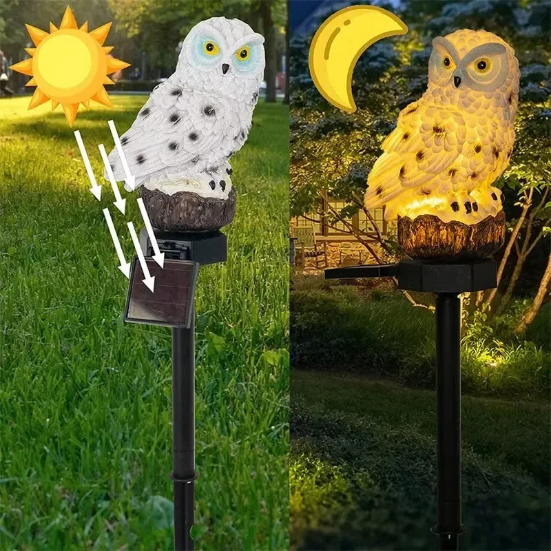 Solar Uilenlamp met Automatische Nachtverlichting en Sfeervol Tuinaccent