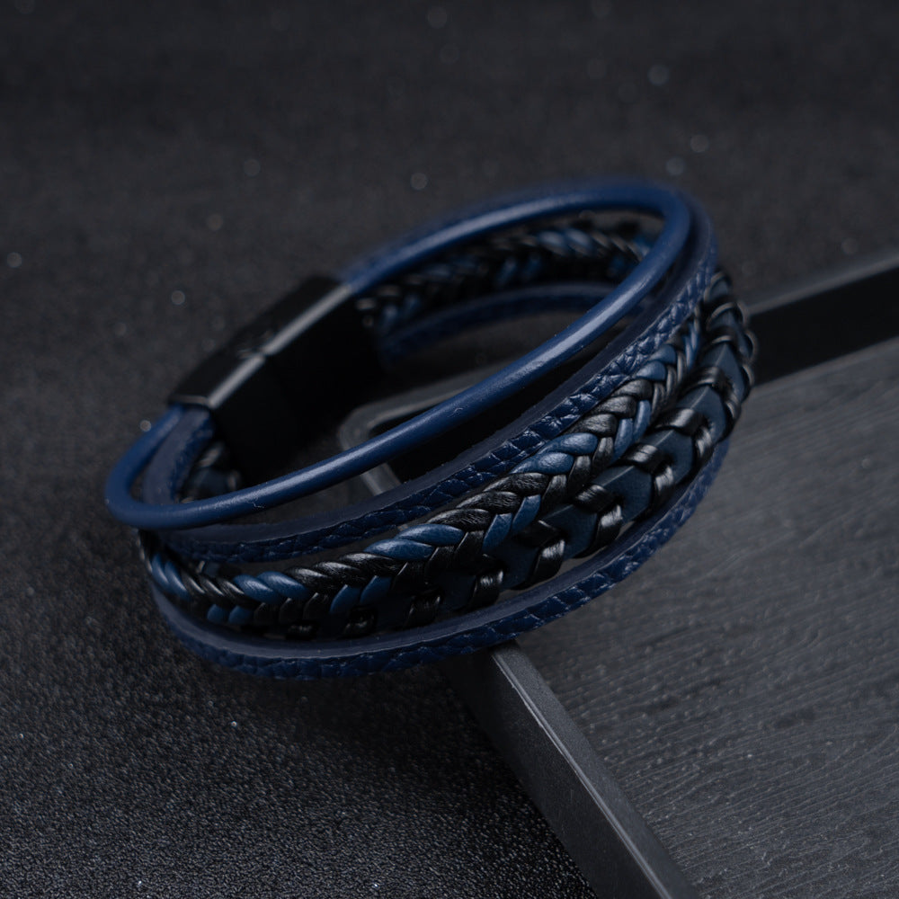 Gevlochten Leren Armband Met Magneetsluiting Voor Dagelijks Gebruik