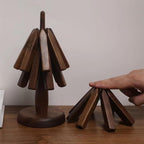 Design Onderzetter Van Walnotenhout Met Boomvormig Opvouwbaar Ontwerp