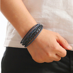 Gevlochten Leren Armband Met Magneetsluiting Voor Dagelijks Gebruik