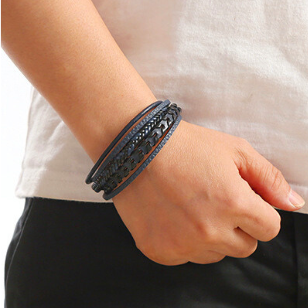 Gevlochten Leren Armband Met Magneetsluiting Voor Dagelijks Gebruik