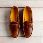 Leren Instap Loafers voor Vrouwen met Lage Hak en Vintage Ontwerp