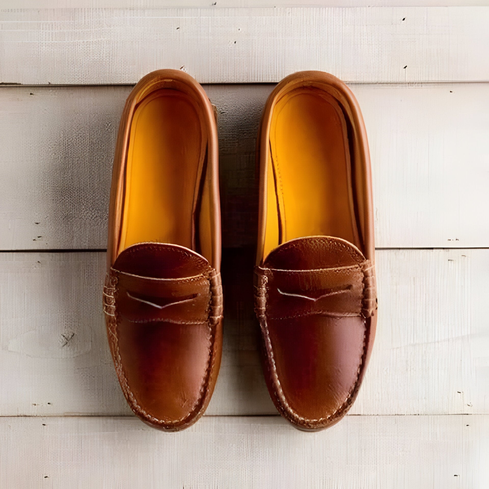 Leren Instap Loafers voor Vrouwen met Lage Hak en Vintage Ontwerp