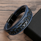 Gevlochten Leren Armband Met Magneetsluiting Voor Dagelijks Gebruik