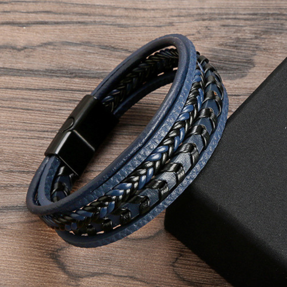 Gevlochten Leren Armband Met Magneetsluiting Voor Dagelijks Gebruik