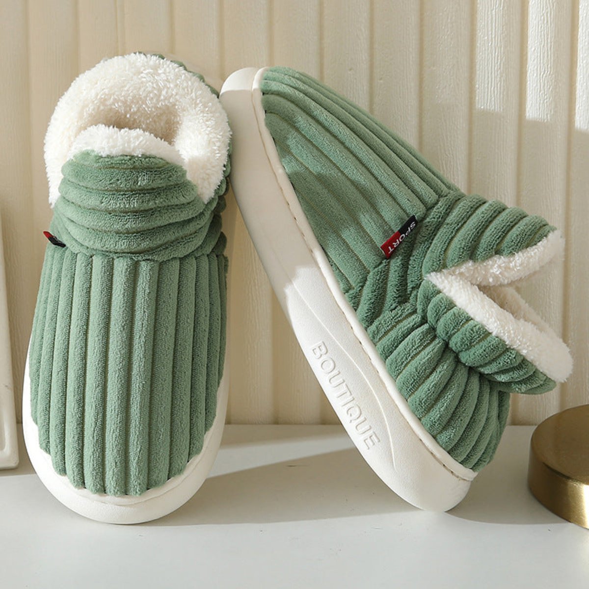 Warme Fleece Pantoffels Met Antislipzool Voor Thuisgebruik
