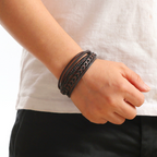 Gevlochten Leren Armband Met Magneetsluiting Voor Dagelijks Gebruik