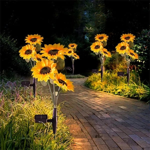 Solar Tuinlamp met Zonnebloemdesign en Automatische Sfeerverlichting