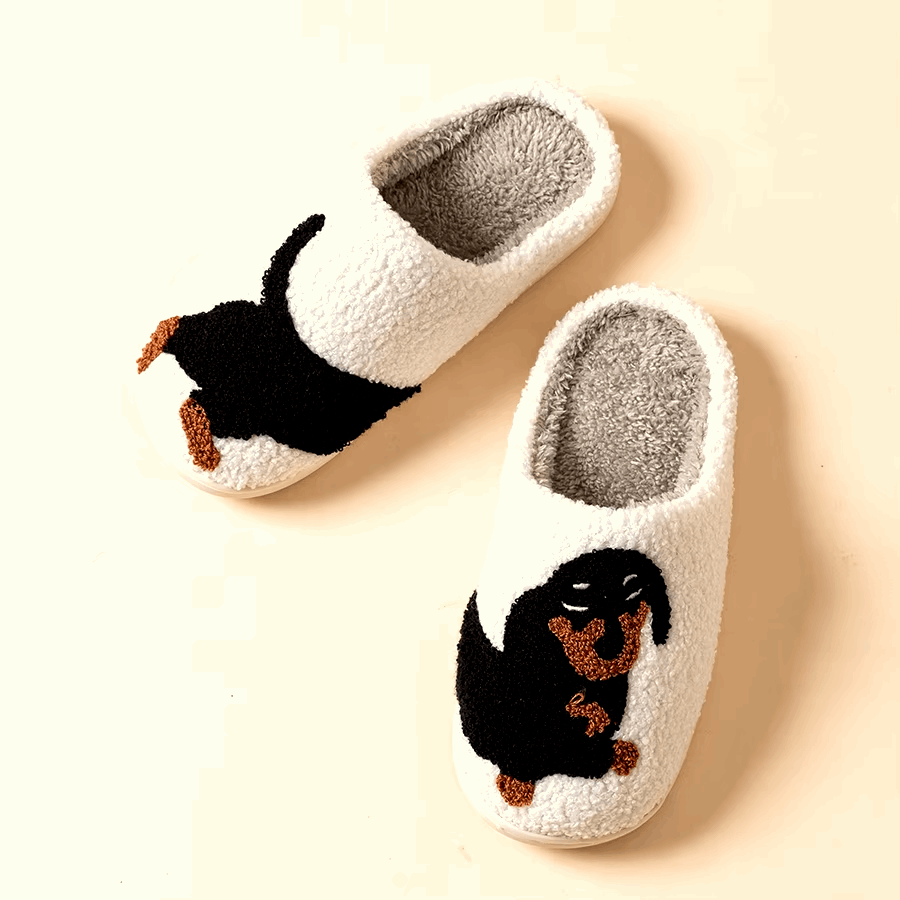 Warme Teckel Pantoffels Met Zachte Voering En Antislipzool Voor Comfortabele Winterdagen Thuis