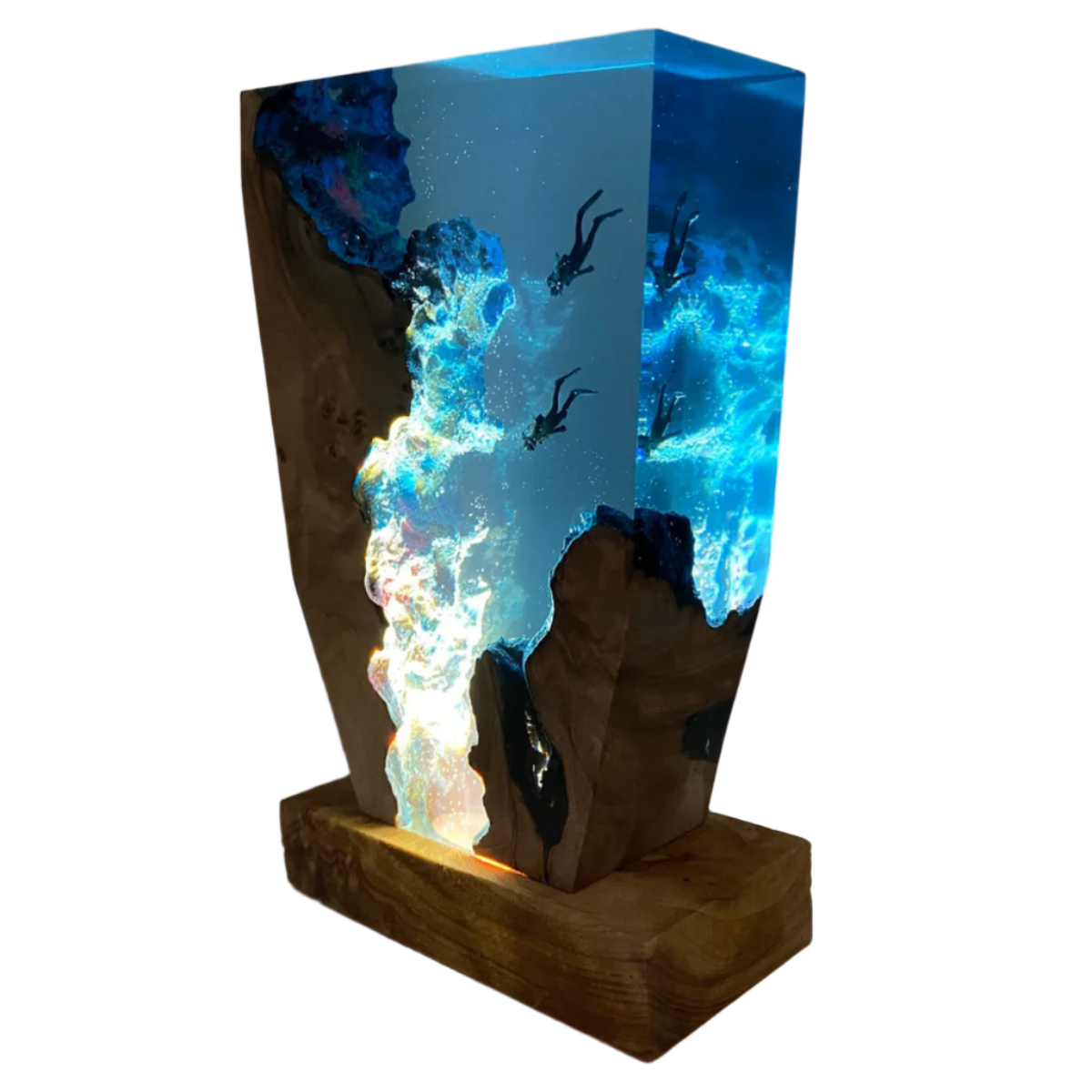 Epoxy Tafellamp Met Onderwaterdesign Voor Sfeervolle Verlichting En Interieurdecoratie