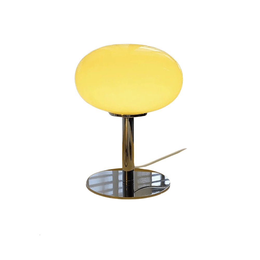 Elegante Tafellamp Met Glazen Kap En Sfeervolle LED-Verlichting