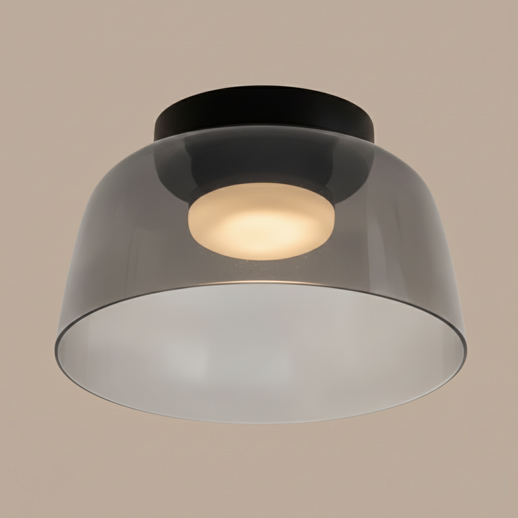 Glazen Plafondlamp Met Gelaagde Vorm En Moderne Sfeerverlichting