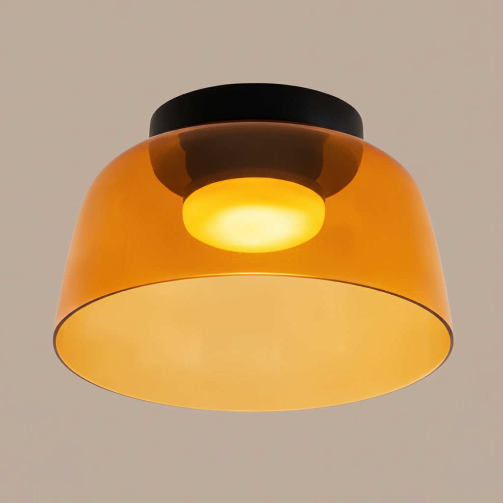 Glazen Plafondlamp Met Gelaagde Vorm En Moderne Sfeerverlichting