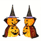 Halloween Pompoenset Twee Stuks 3 Ft Met Ledverlichting En Inklapbaar Ontwerp