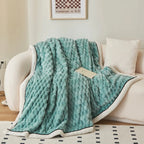 Sherpa Fleece Deken Met Pluche Bubbeldesign En Warm Comfort