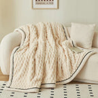 Sherpa Fleece Deken Met Pluche Bubbeldesign En Warm Comfort