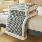 Sherpa Fleece Deken Met Pluche Bubbeldesign En Warm Comfort