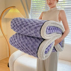 Sherpa Fleece Deken Met Pluche Bubbeldesign En Warm Comfort
