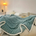 Sherpa Fleece Deken Met Pluche Bubbeldesign En Warm Comfort
