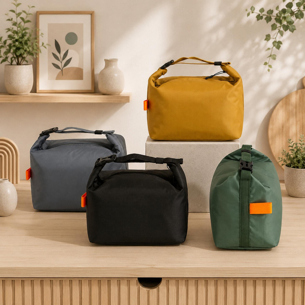 Geïsoleerde Lunchtas Met Grote Inhoud En Ritssluiting