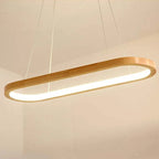 Ovale Houten Hanglamp Met Acrylkap En SMD‑LED