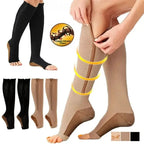 Unisex Compressiekousen met Rits en Therapeutische Ondersteuning voor Dagelijks Gebruik
